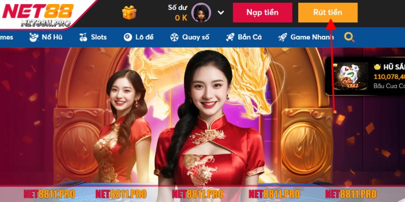 Rút Tiền Net88 - Hướng Dẫn Dễ Dàng Dành Cho Người Mới 1 Truy cập vào trang chính hãng Net88 và chọn mục rút tiền